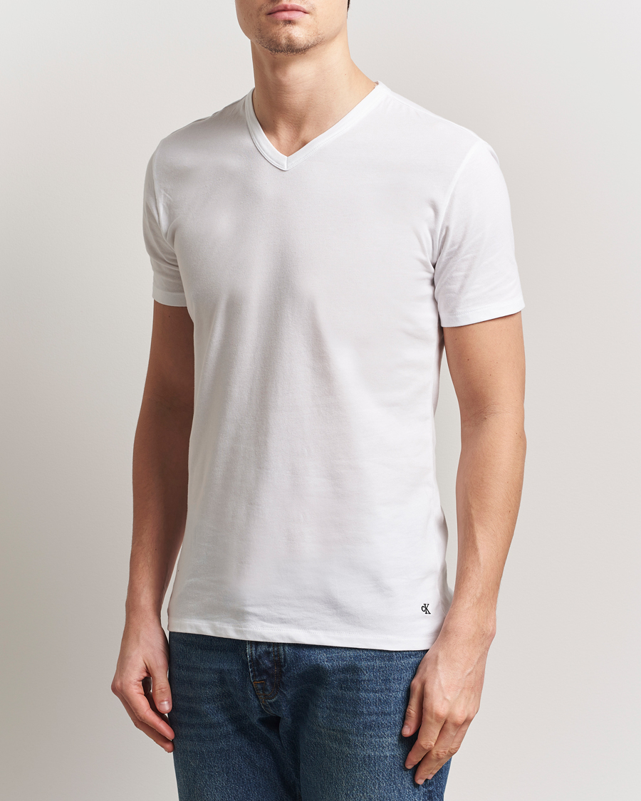 Herren | T-Shirts | Calvin Klein | 3-Pack Cotton Stretch V-Neck T-Shirt White