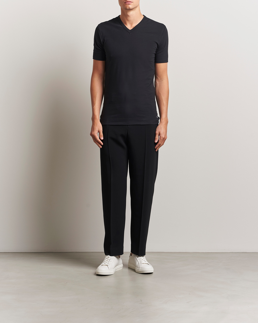 Herren | T-Shirts | Calvin Klein | 3-Pack Cotton Stretch V-Neck T-Shirt Black