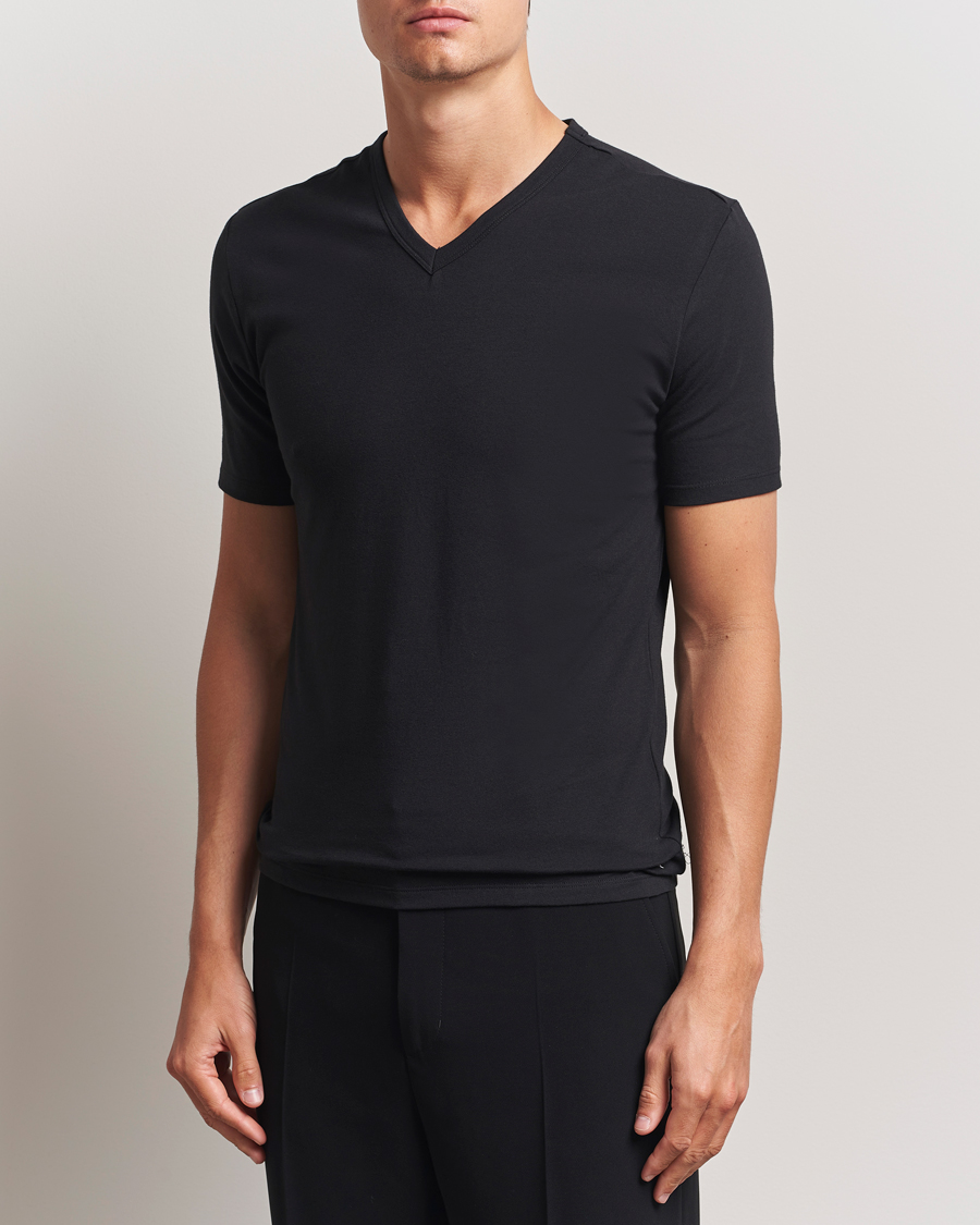 Herren | T-Shirts | Calvin Klein | 3-Pack Cotton Stretch V-Neck T-Shirt Black