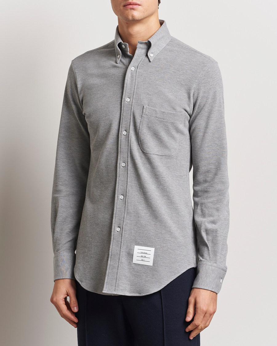 Herren | Hemden | Thom Browne | Button Down Piquet Shirt Light Grey