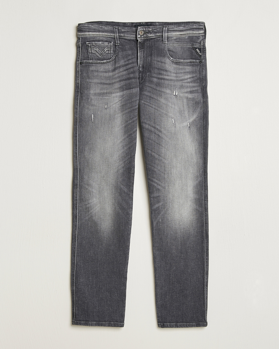 Herren | Jeans | Replay | Anbass Stretch Jeans Washed Black