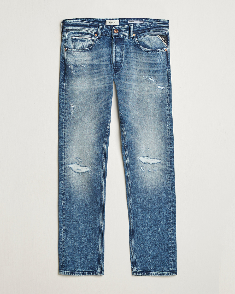Herren | Jeans | Replay | Grover Straight Fit Original Jeans Medium Blue