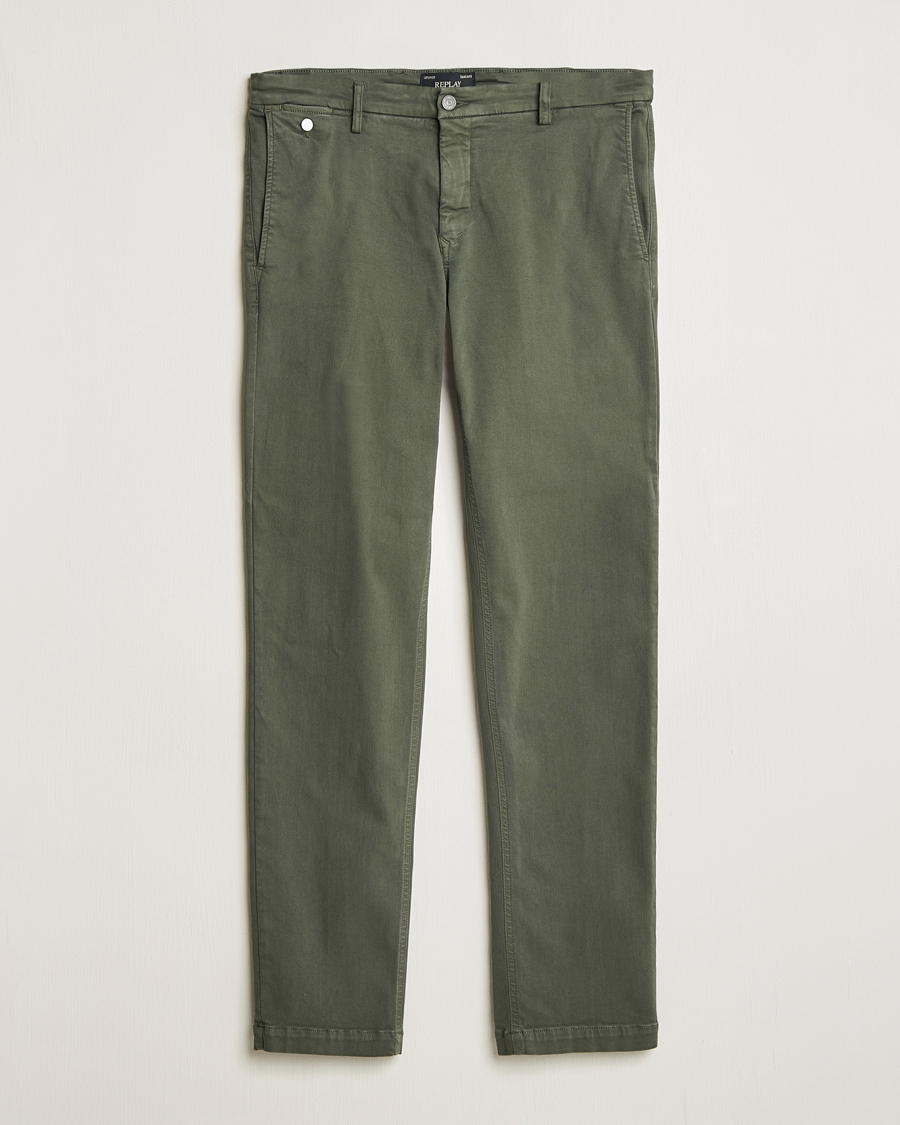 Herren | Hosen | Replay | Benni Hyperflex X-Lite Chinos Dark Green