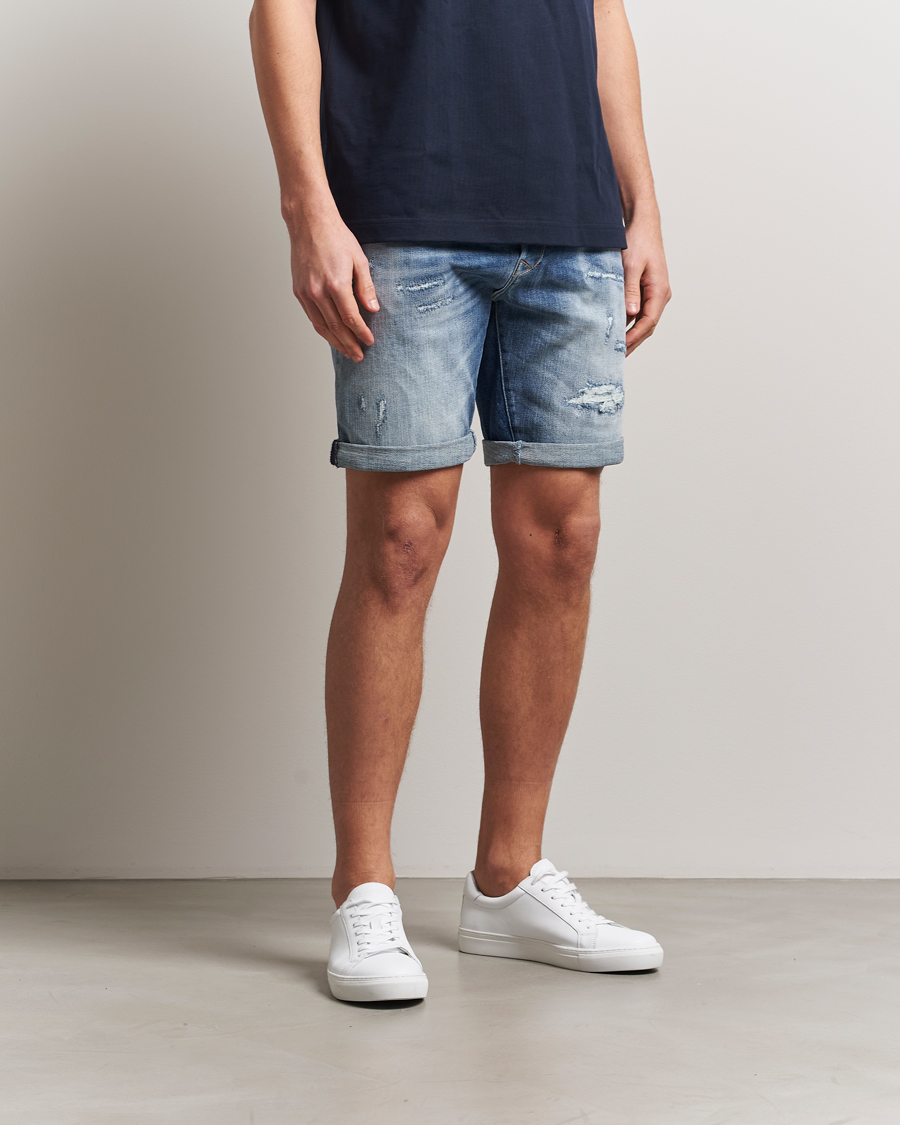 Herren | Shorts | Replay | RBJ981 Shredded Denim Shorts Medium Blue