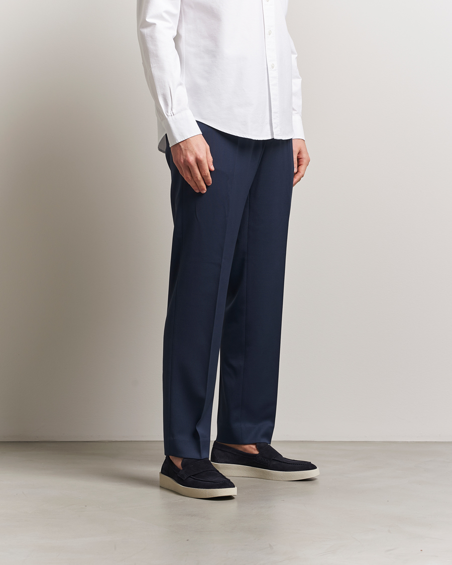 Herren | Hosen | Filippa K | Relaxed Terry Wool Trousers Dusk Blue