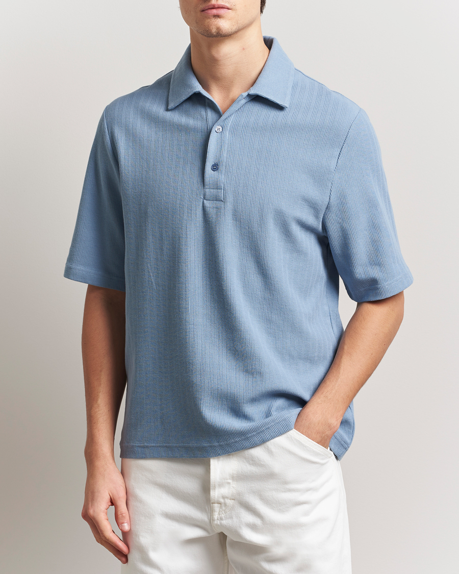 Herren | Poloshirts | Filippa K | Cotton Jersey Polo Air Blue