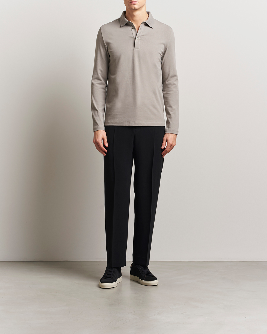 Herren | Poloshirts | Filippa K | Luke Stretch Polo Shirt Dove Grey