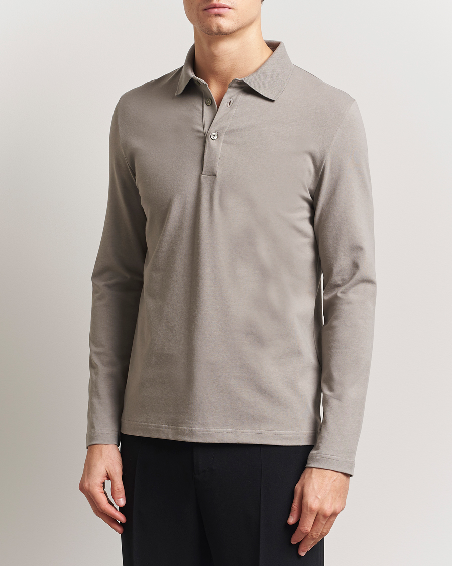 Herren | Poloshirts | Filippa K | Luke Stretch Polo Shirt Dove Grey
