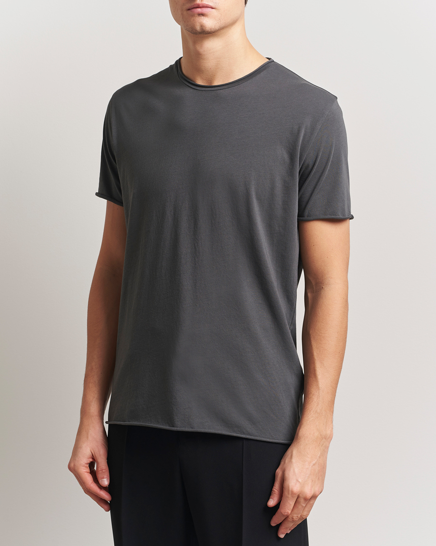 Herren | T-Shirts | Filippa K | Roll Neck Crew Neck T-Shirt Charcoal Grey