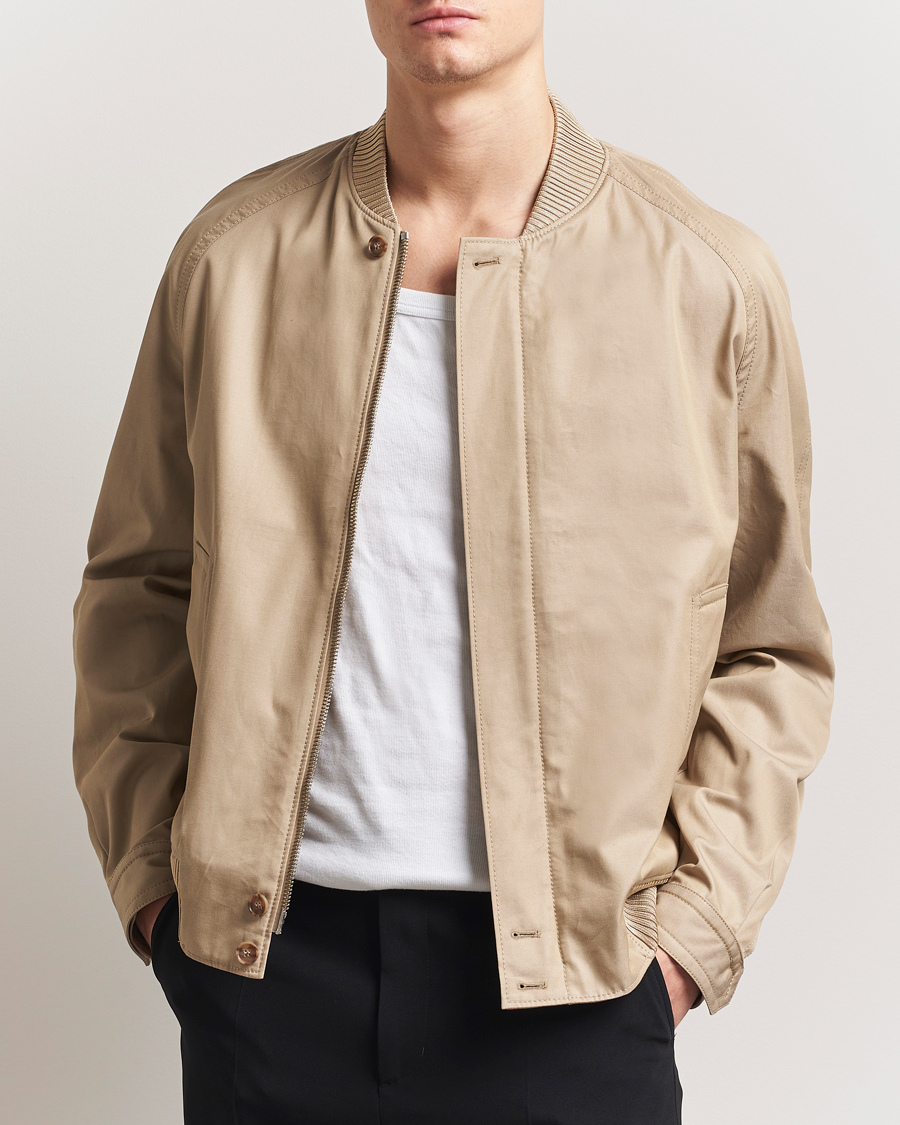 Herren | Jacken | Filippa K | Cotton Track Jacket Khaki Beige