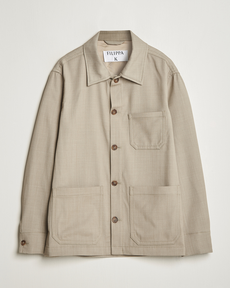 Herren | Business & Beyond | Filippa K | Work Shirt Jacket Sage Melange