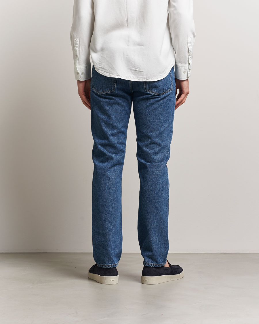 Herren | Jeans | Filippa K | Tapered Cropped Jeans Washed Mid Blue