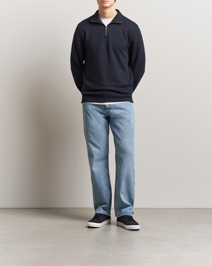 Herren | Pullover | Filippa K | Half Zip Sweatshirt Navy