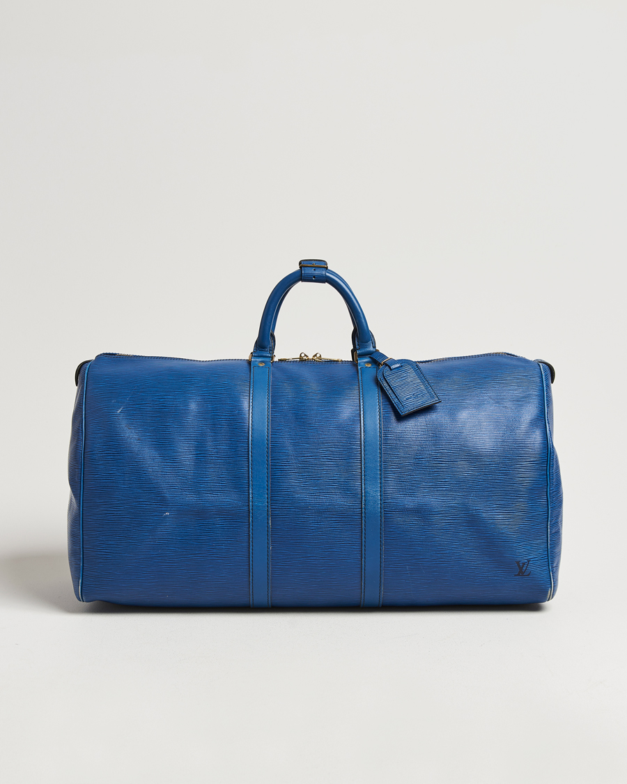 Herren | Louis Vuitton Pre-Owned Keepall 55 EPI Leather Bag Blue  | Louis Vuitton Pre-Owned | Keepall 55 EPI Leather Bag Blue 
