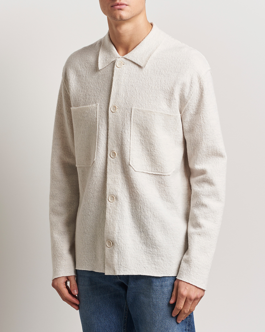 Herren | Pullover | NN07 | Jonas Boiled Wool Cardigan Ivory