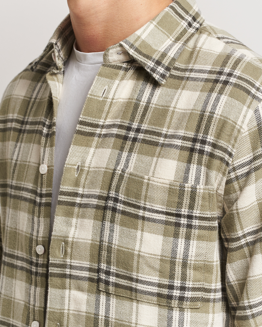 Herren | Hemden | NN07 | Arne Brushed Cotton Checked Shirt Green/Beige