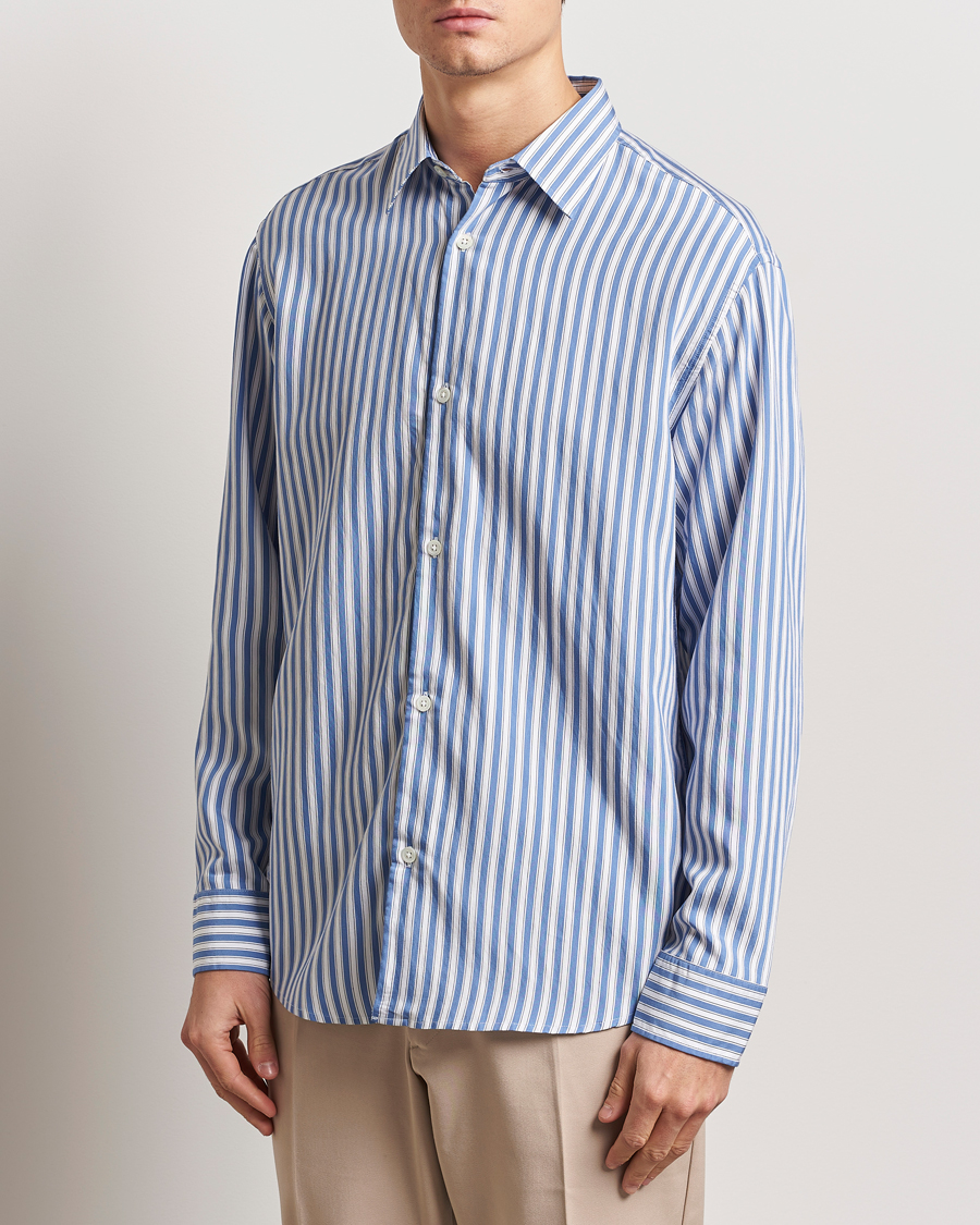 Herren | Hemden | NN07 | Freddy Twill Striped Shirt Blue/White