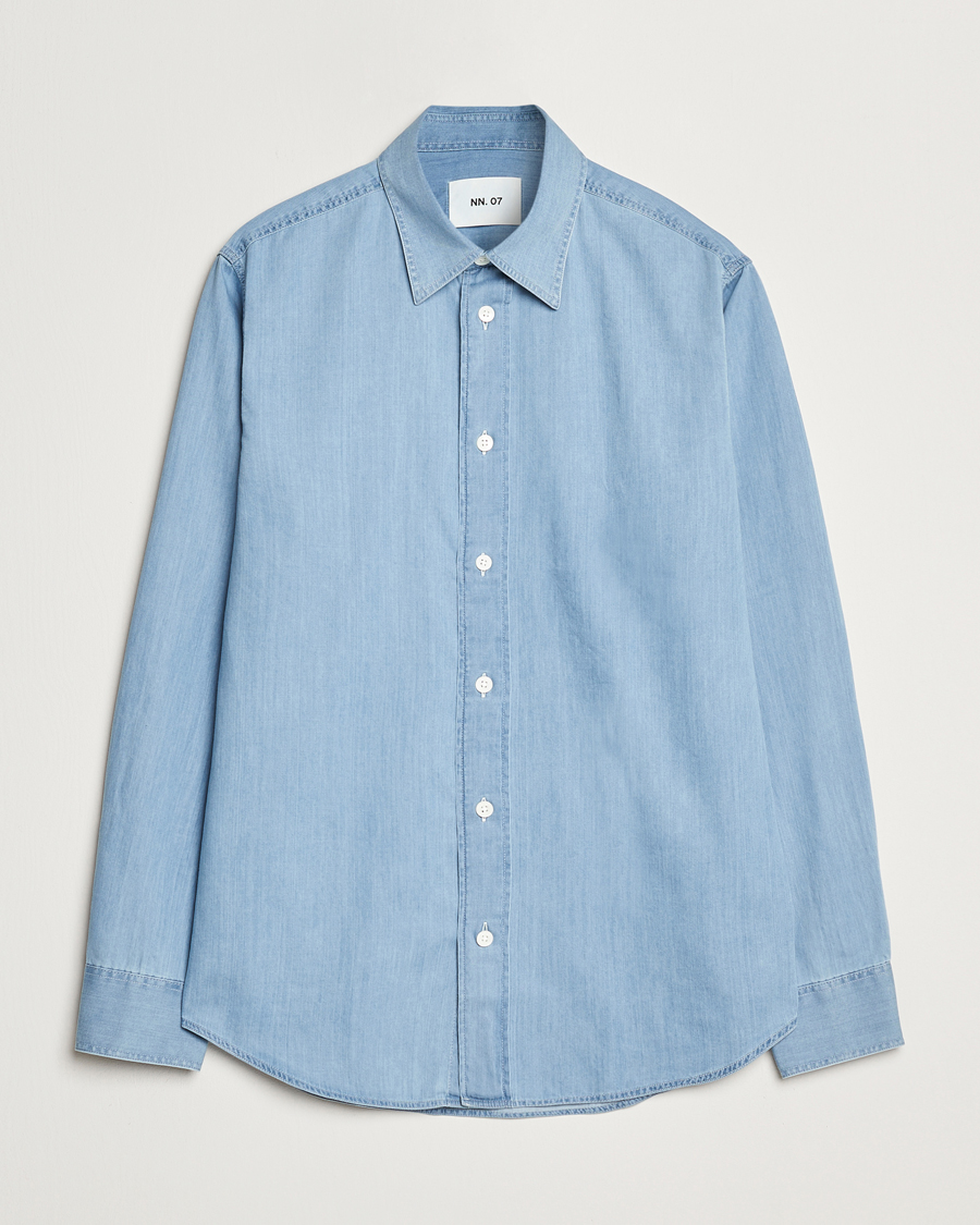 Herren | Hemden | NN07 | Colby Denim Shirt Bleach Indigo