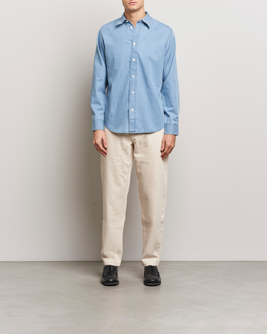 Herren | Hemden | NN07 | Colby Denim Shirt Bleach Indigo