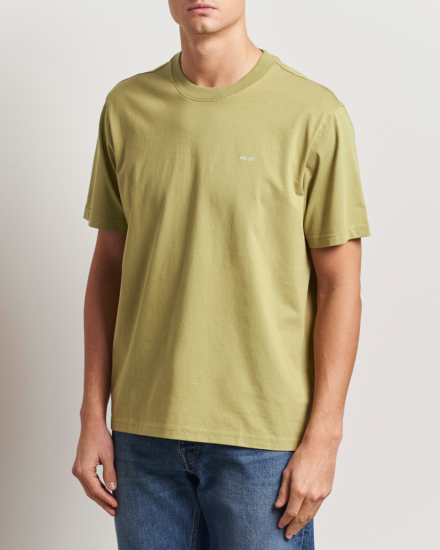 Herren | T-Shirts | NN07 | Adam Logo Crew Neck T-Shirt Evergreen