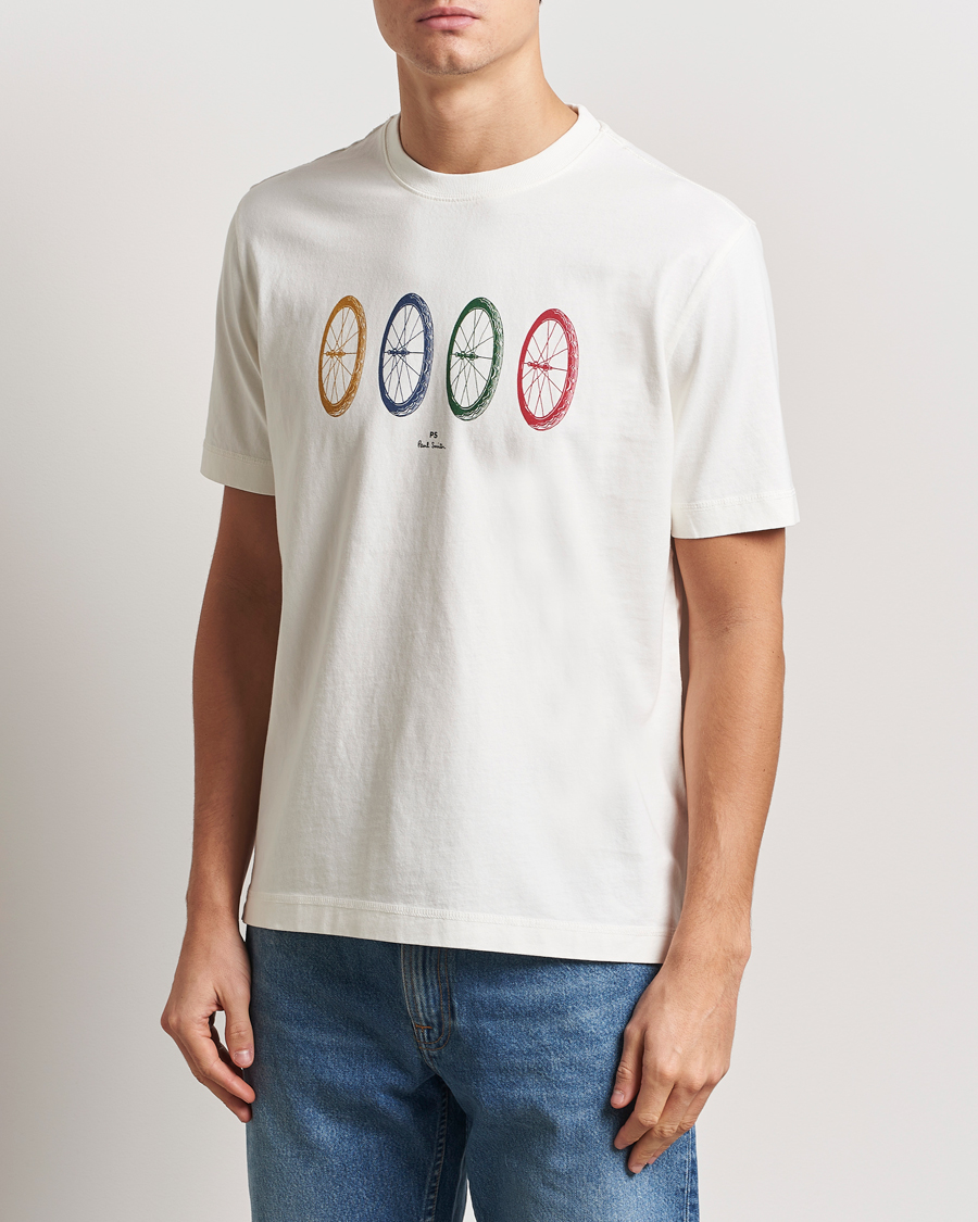 Herren | T-Shirts | PS Paul Smith | Bike Tyres Crew Neck T-Shirt White