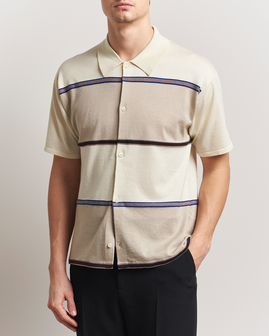 Herren | Hemden | Paul Smith | Cotton Striped Knitted Short Sleeve Shirt White