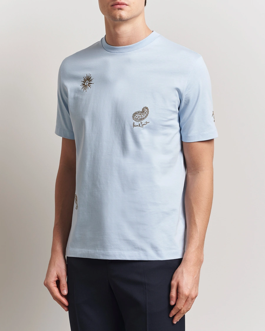 Herren | T-Shirts | Paul Smith | Embroidered T-Shirt Light Blue