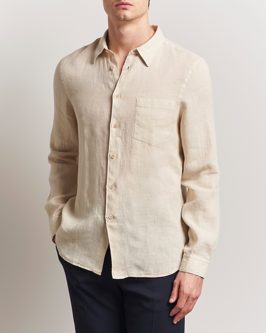 Herren | Hemden | PS Paul Smith | Tailored Fit Linen Shirt Beige