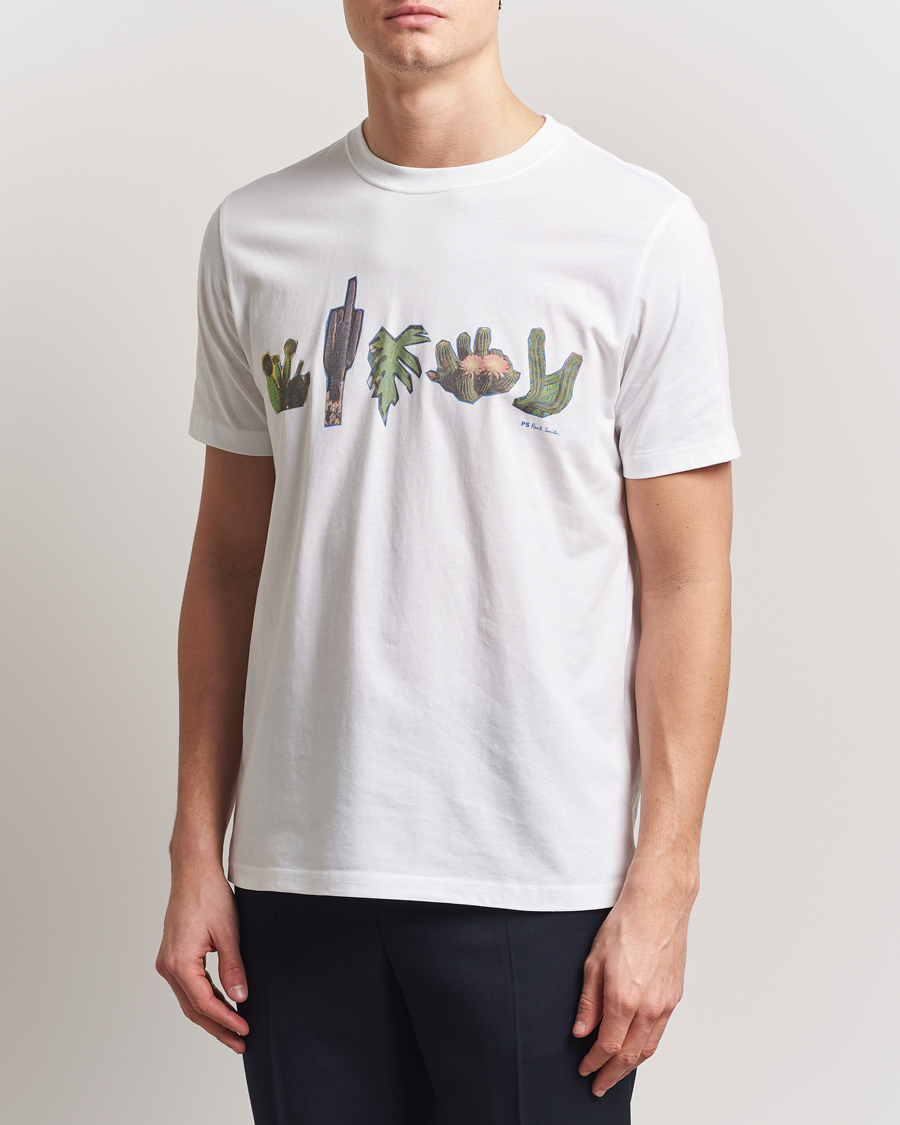 Herren | T-Shirts | PS Paul Smith | Cactus Line Up Printed T-Shirt White