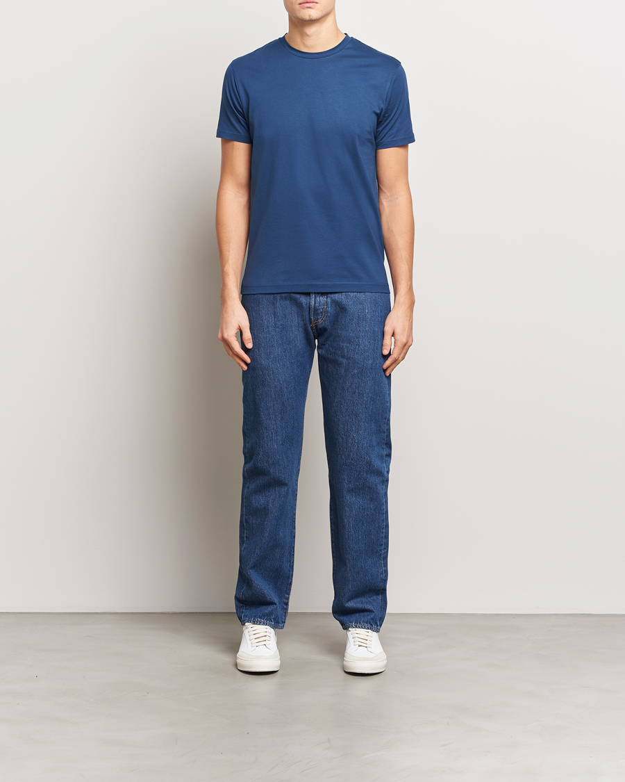 Herren | T-Shirts | Sunspel | Riviera Midweight T-Shirt Navy Blue