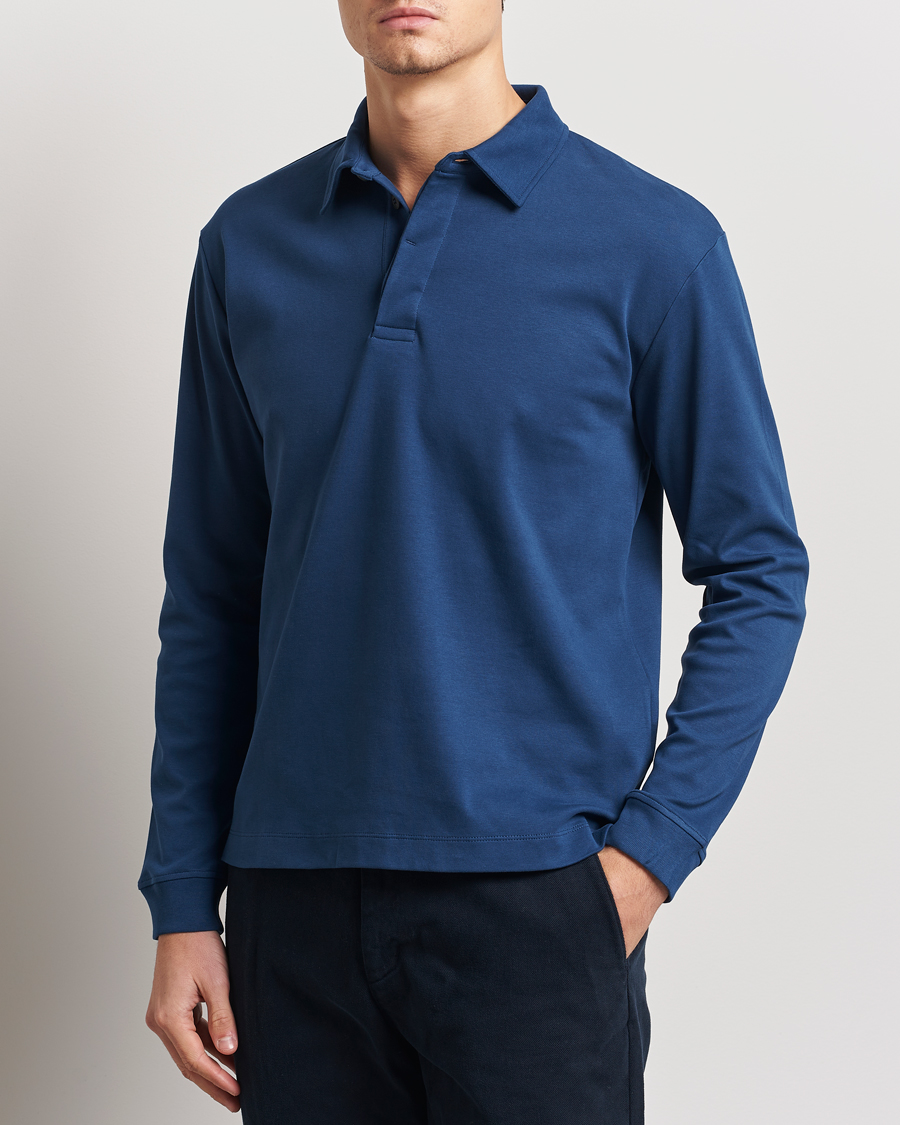 Herren | Pullover | Sunspel | Heavy Weight Polo Shirt Naval Blue