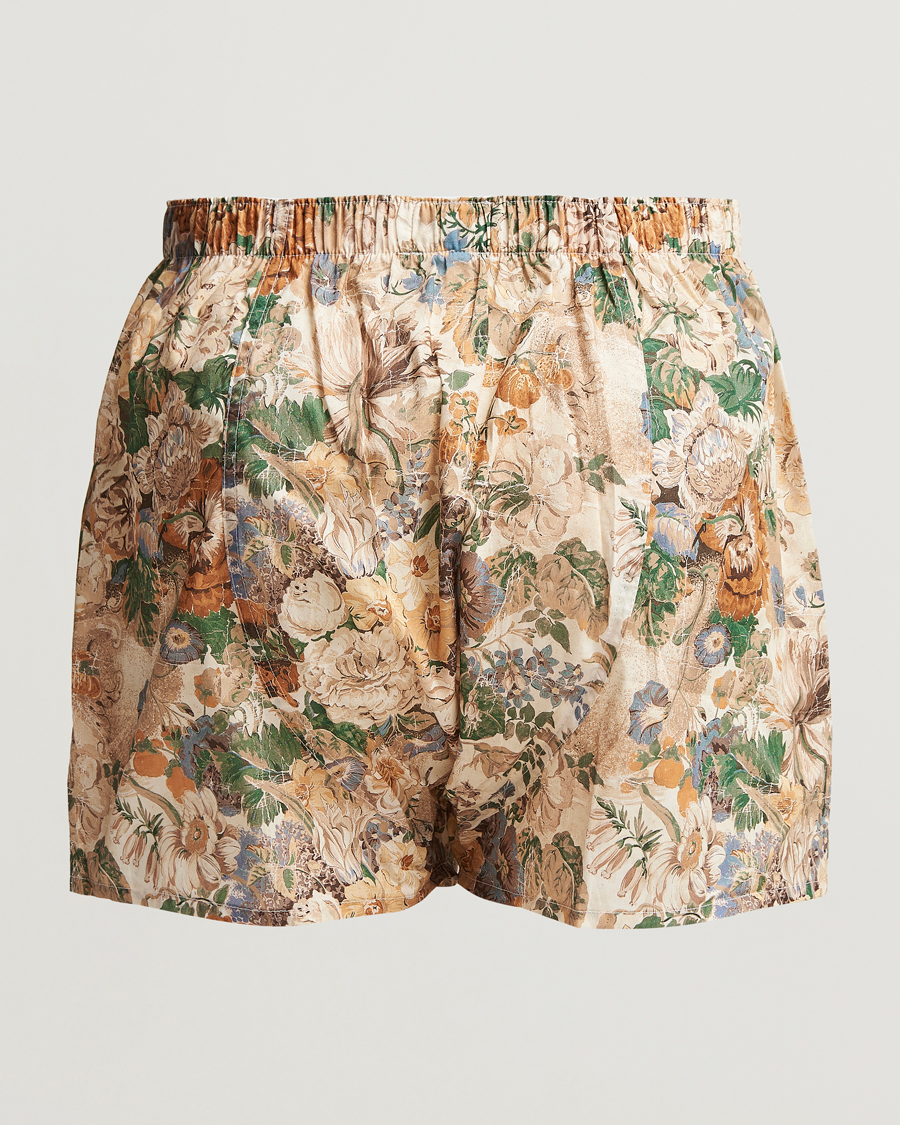 Herren | Unterwäsche | Sunspel | Printed Woven Cotton Boxer Shorts Parchment Floral