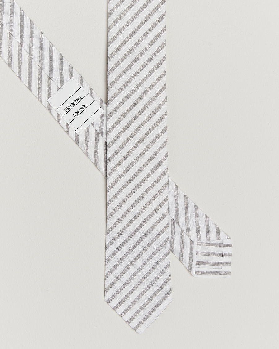 Herren | Krawatten | Thom Browne | Uniform Stripe Cotton Tie Grey/White