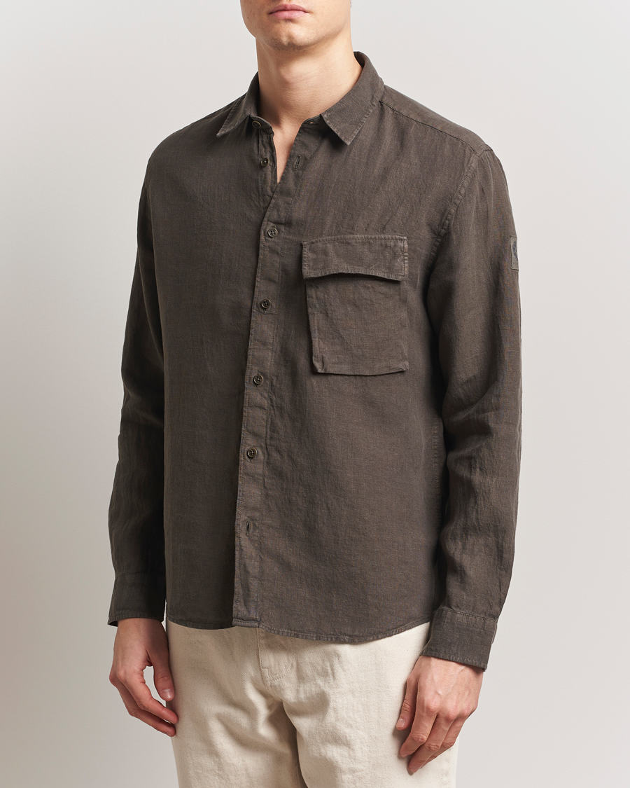 Herren | Hemden | Belstaff | Scale Linen Shirt Army