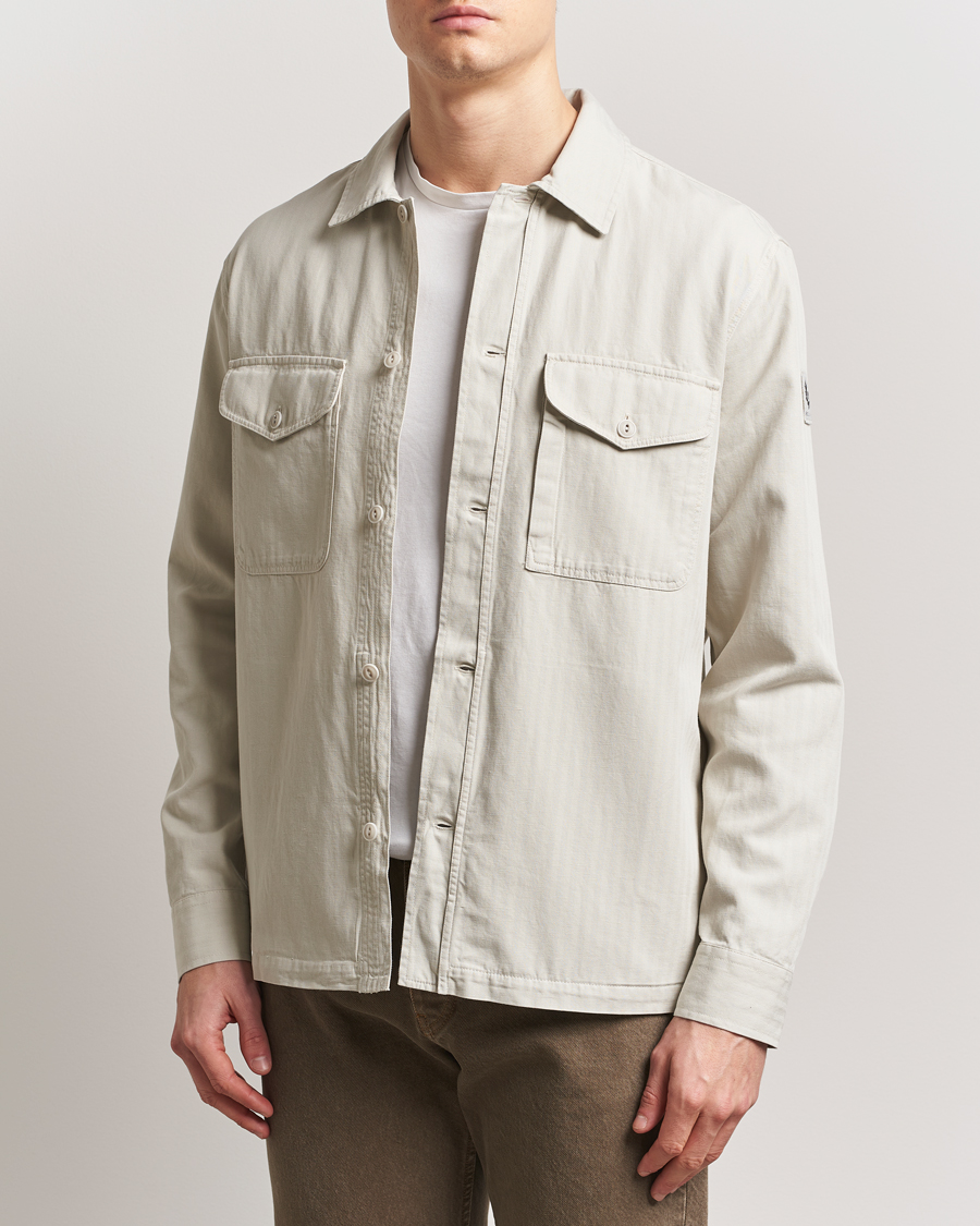 Herren | Hemden | Belstaff | CS60 Cotton Herringbone Overshirt Stone Beige