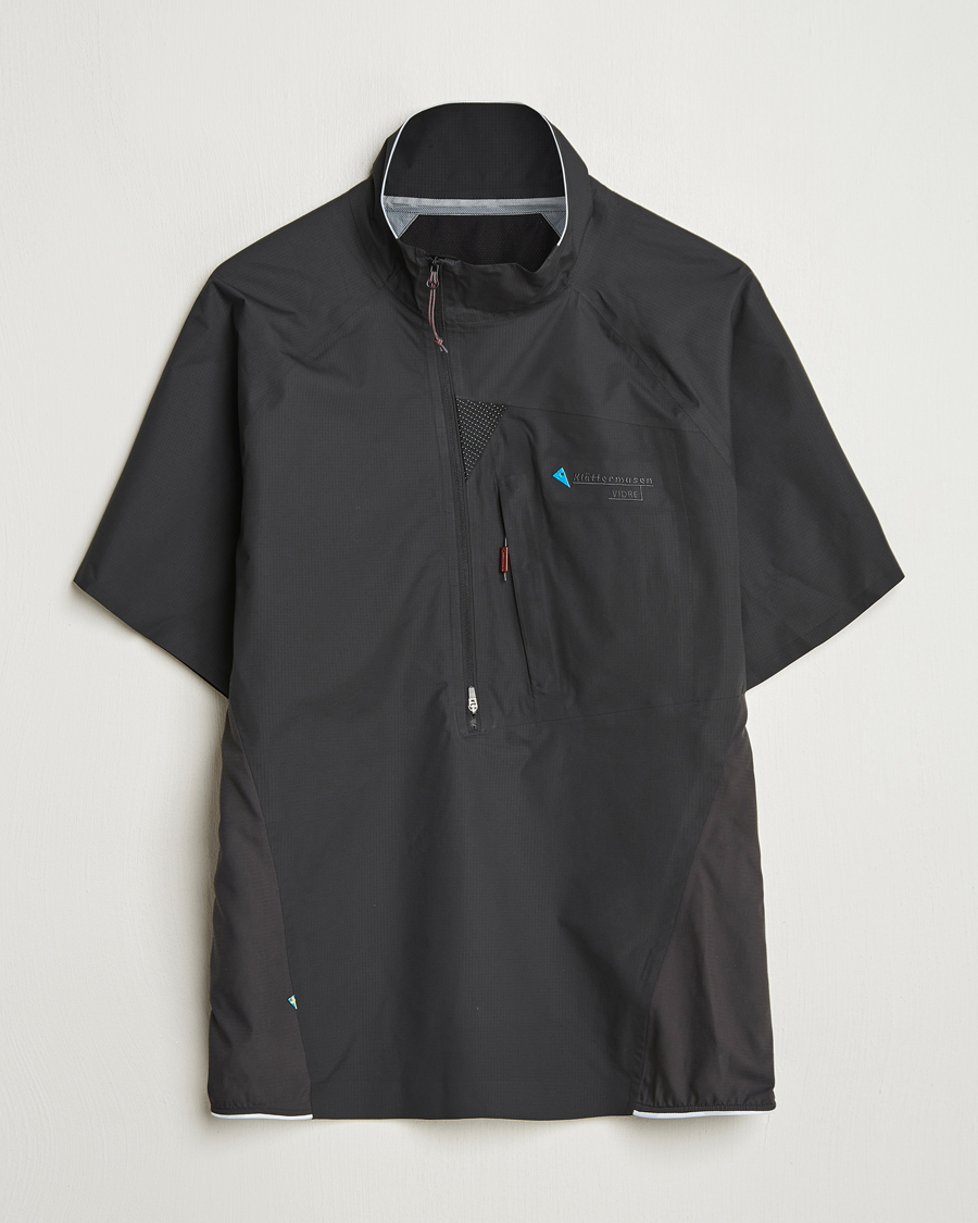 Herren | T-Shirts | Klättermusen | Vidre Zip Short Sleeve Shirt Black