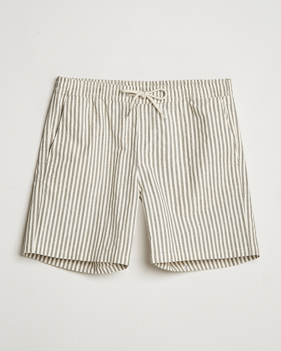 Herren | Shorts | NN07 | Gregor Striped Drawstring Shorts Green/White