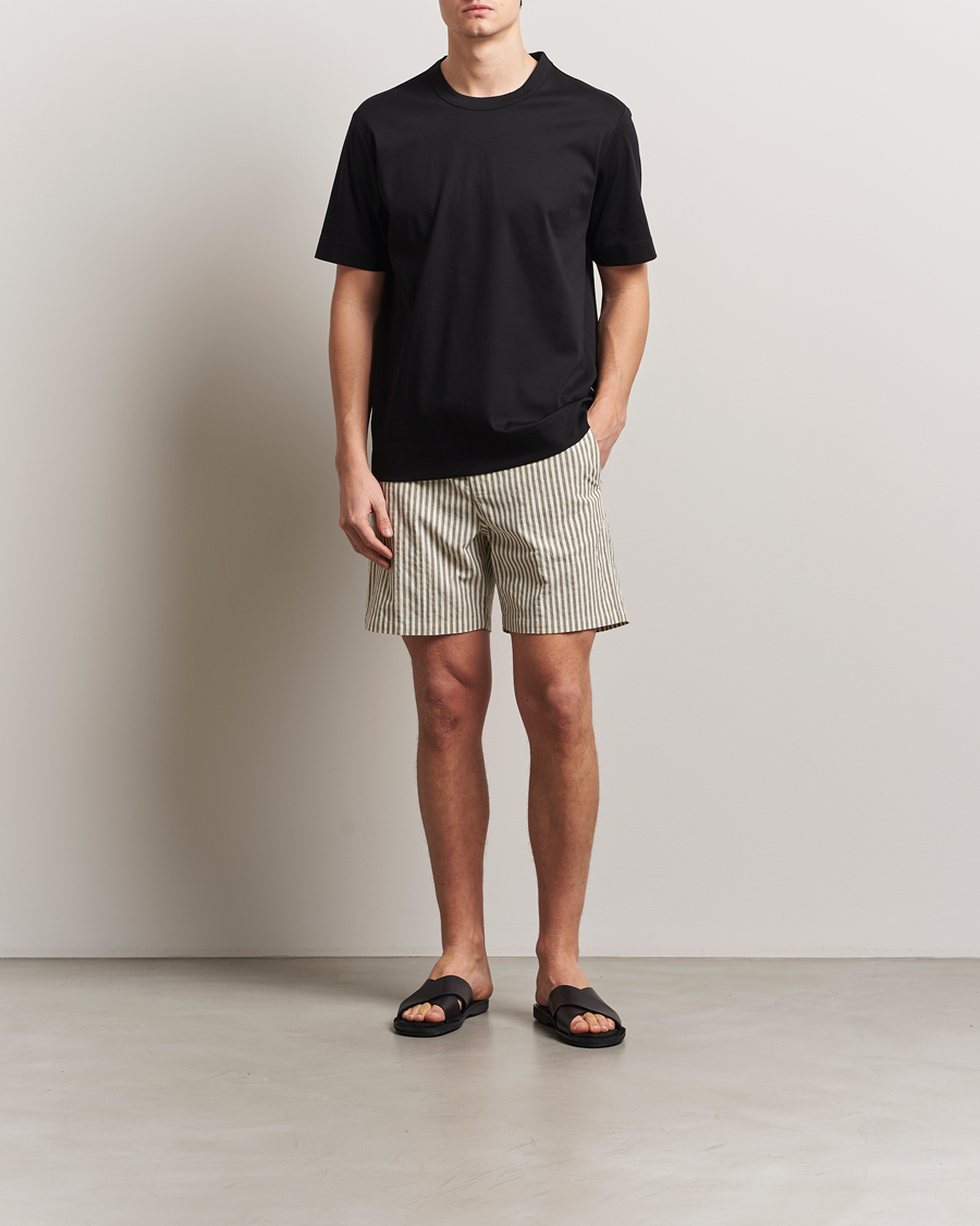 Herren | Shorts | NN07 | Gregor Striped Drawstring Shorts Green/White