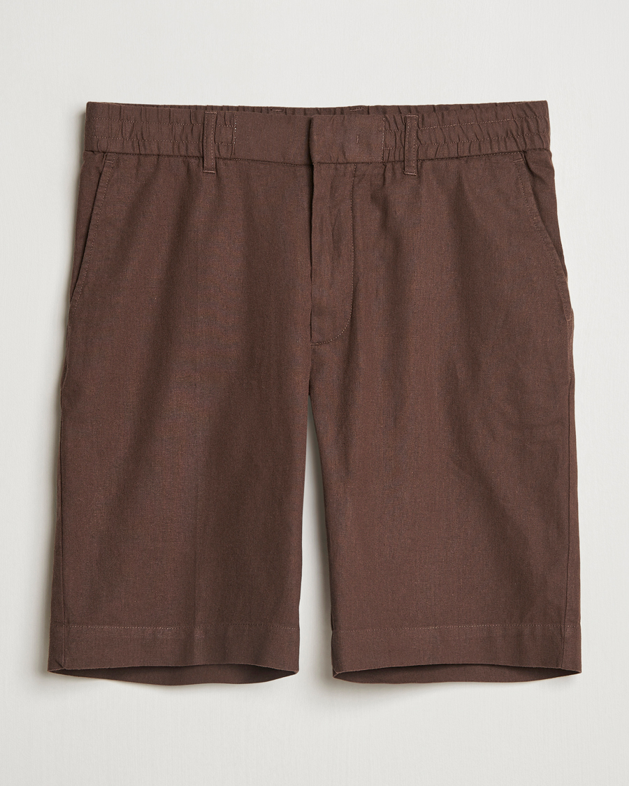 Herren | Shorts | NN07 | Billie Cotton/Linen Drawstring Shorts Demitasse Brown