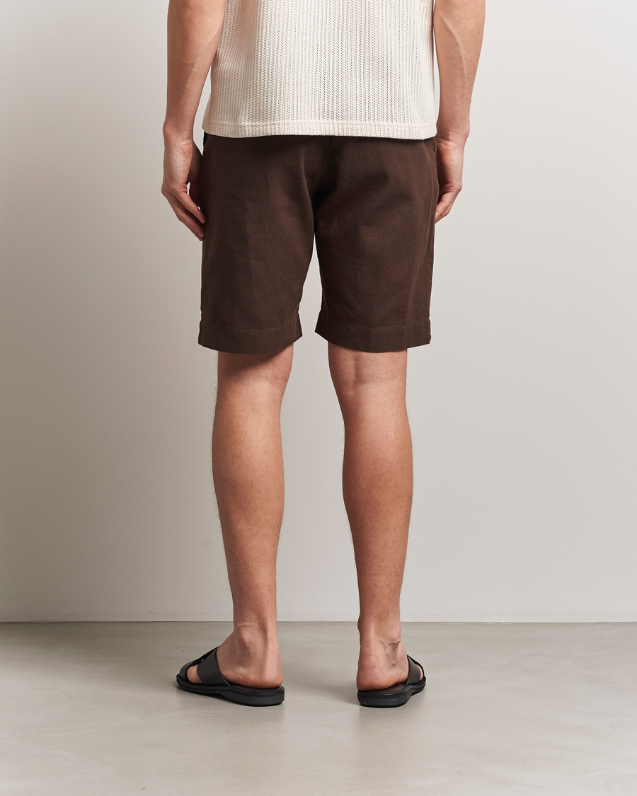 Herren | Shorts | NN07 | Billie Cotton/Linen Drawstring Shorts Demitasse Brown