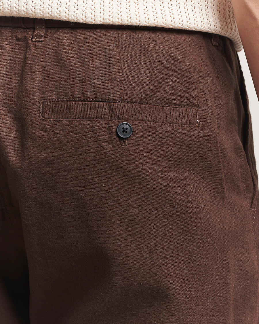 Herren | Shorts | NN07 | Billie Cotton/Linen Drawstring Shorts Demitasse Brown