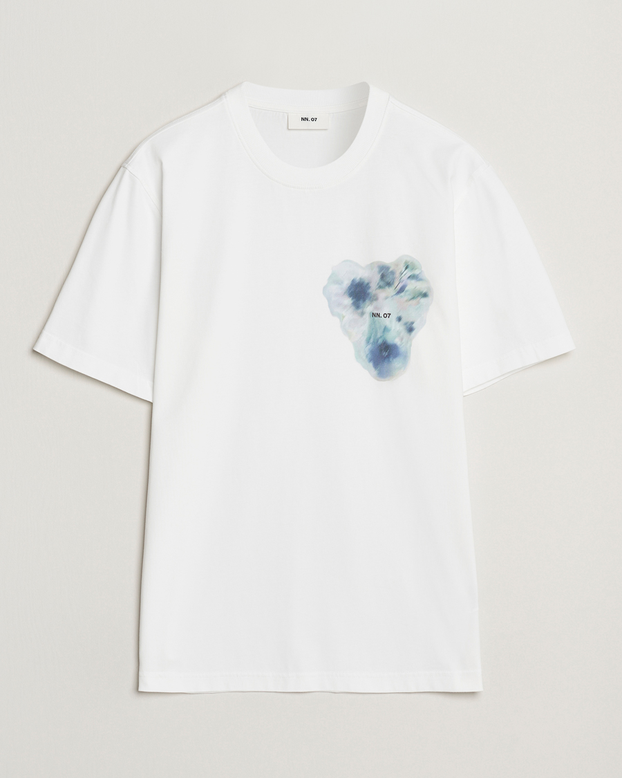 Herren | Neue Produktbilder | NN07 | Adam Printed Crew Neck T-Shirt White
