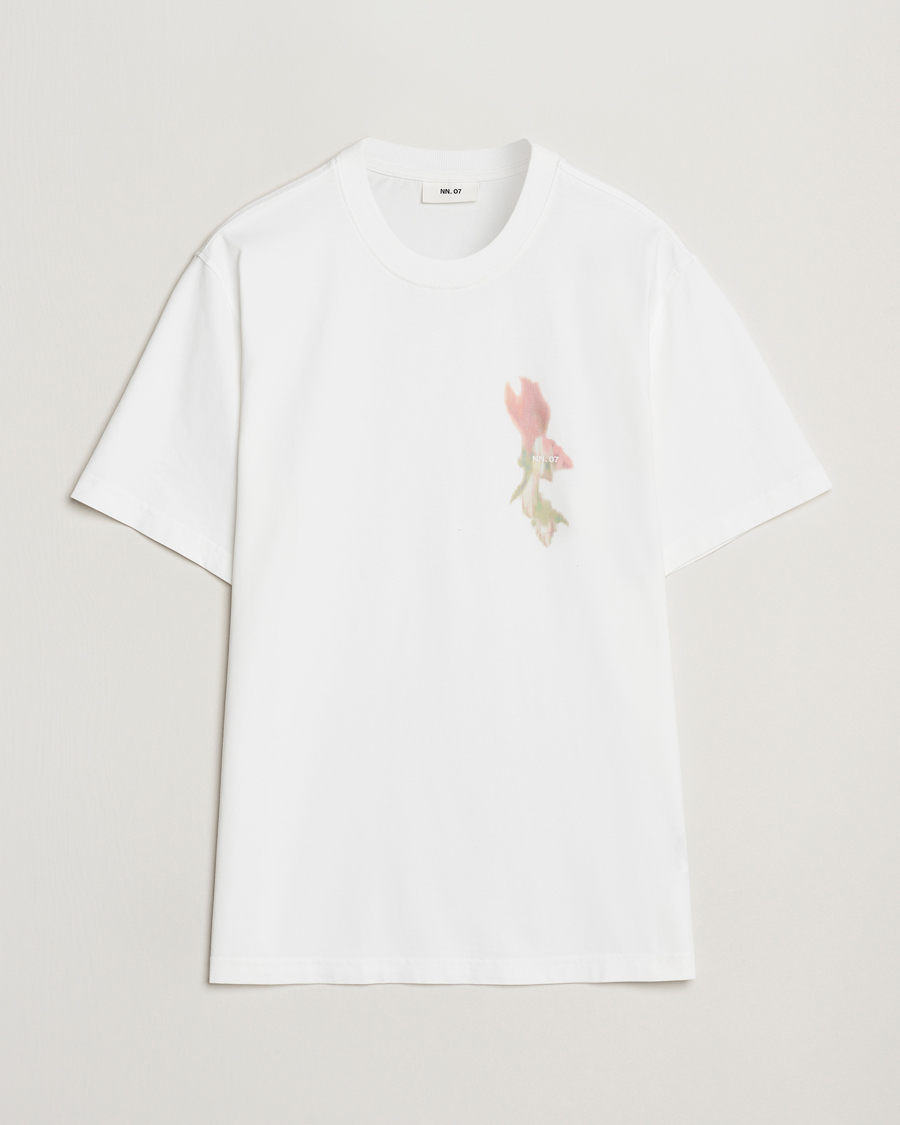 Herren | T-Shirts | NN07 | Adam Printed Crew Neck T-Shirt White