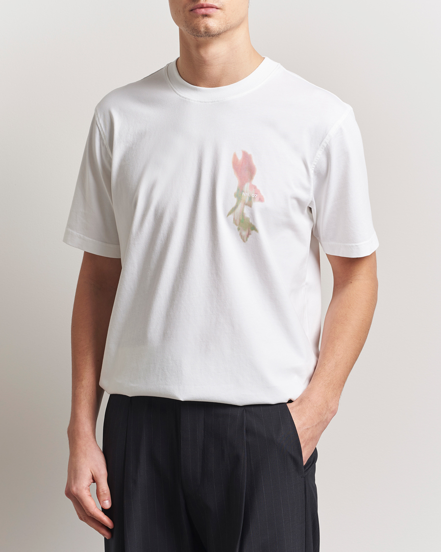 Herren | T-Shirts | NN07 | Adam Printed Crew Neck T-Shirt White