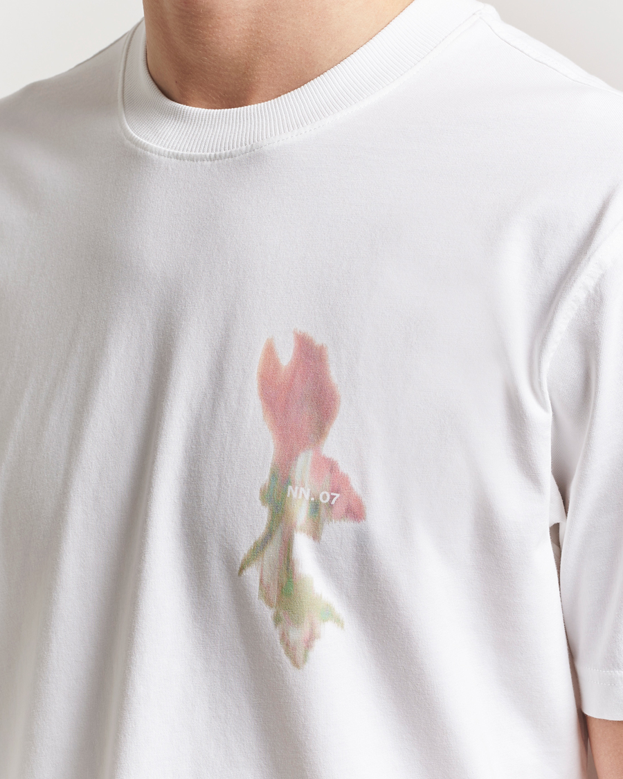 Herren | T-Shirts | NN07 | Adam Printed Crew Neck T-Shirt White