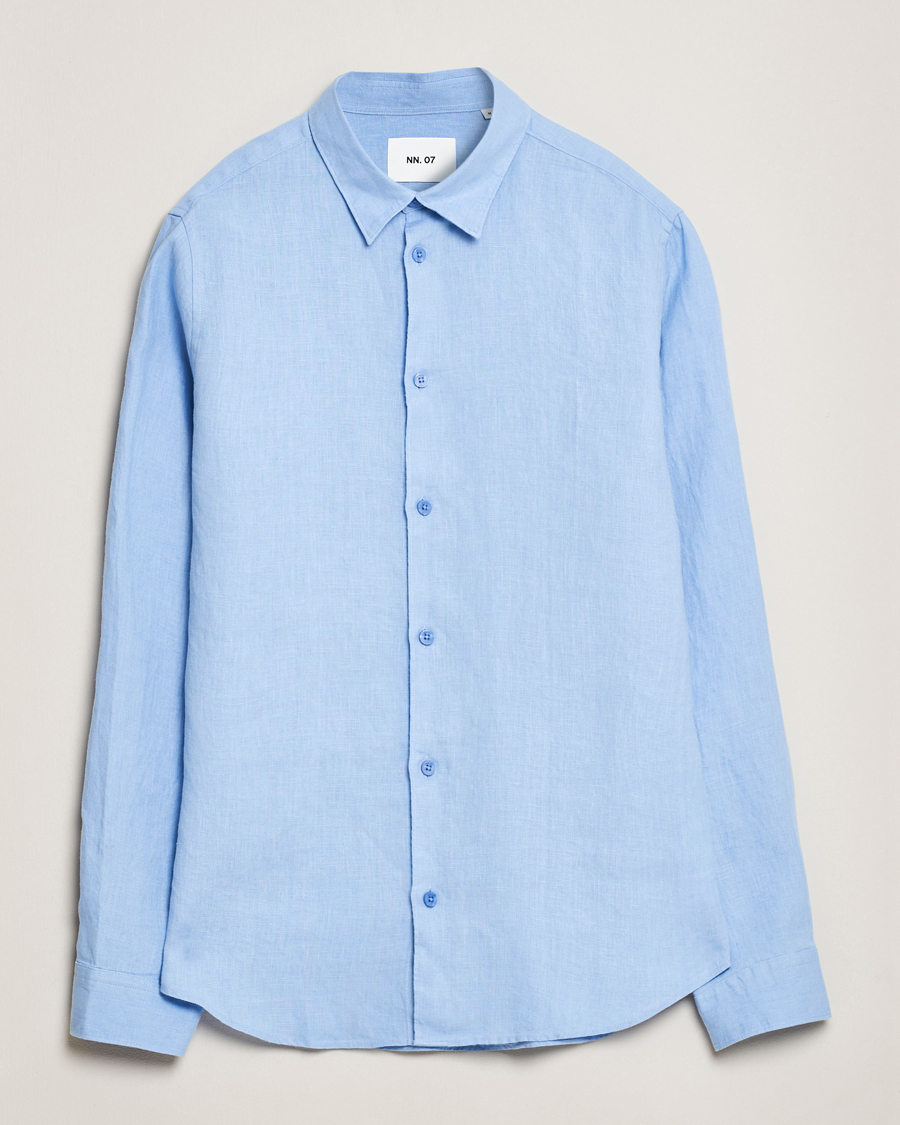 Herren | Hemden | NN07 | Enzo Linen Shirt Cerulan Blue