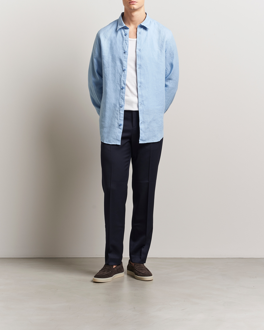 Herren | Hemden | NN07 | Enzo Linen Shirt Cerulan Blue