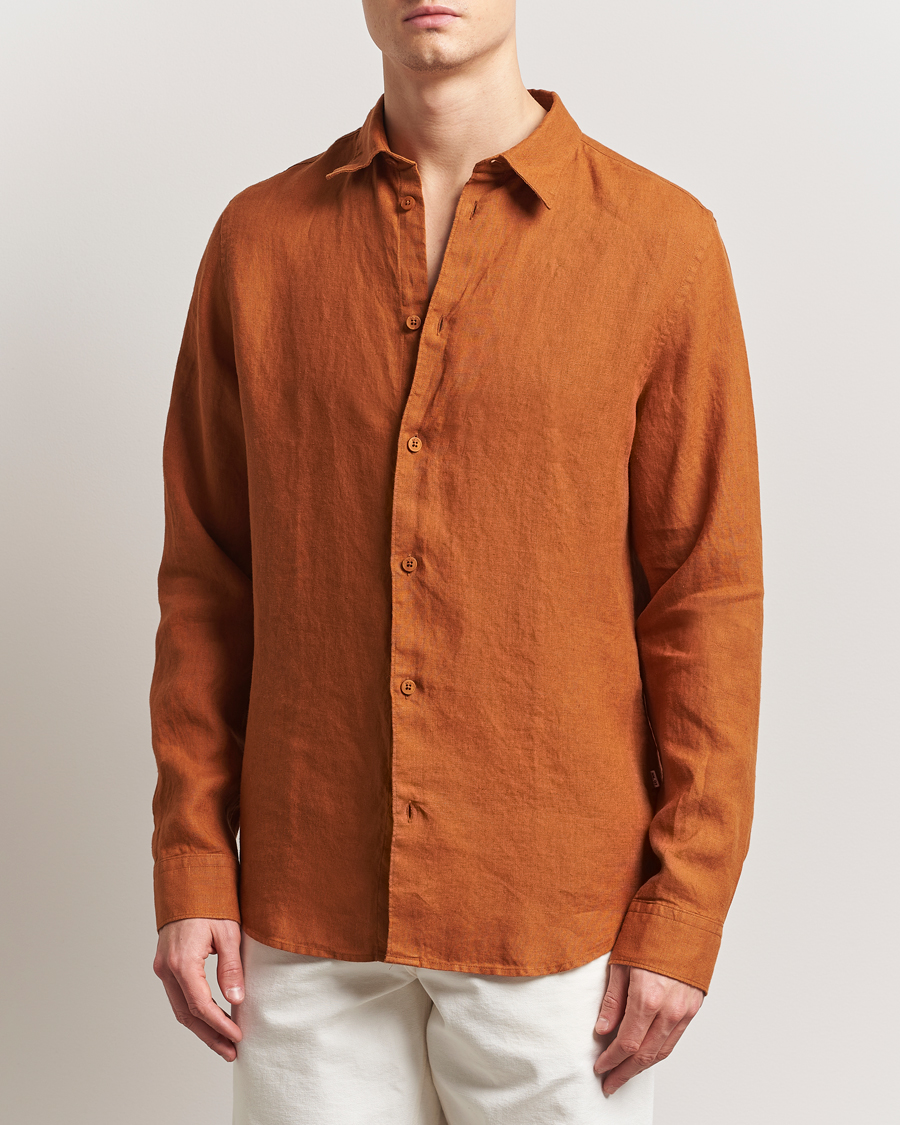 Herren | Hemden | NN07 | Enzo Linen Shirt Caramel