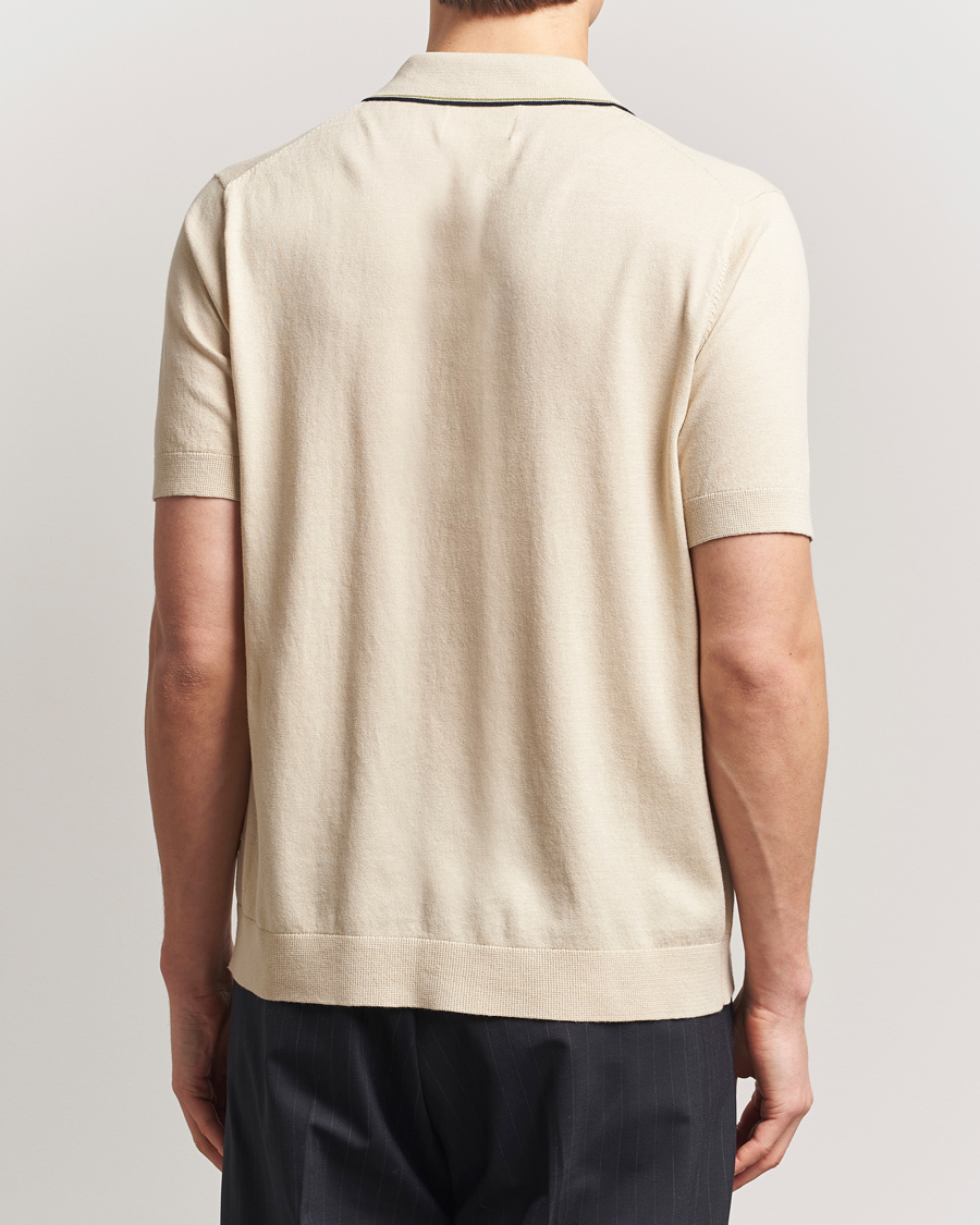 Herren | Hemden | NN07 | Nolan Paspoal Knitted Short Sleeve Shirt Ecru