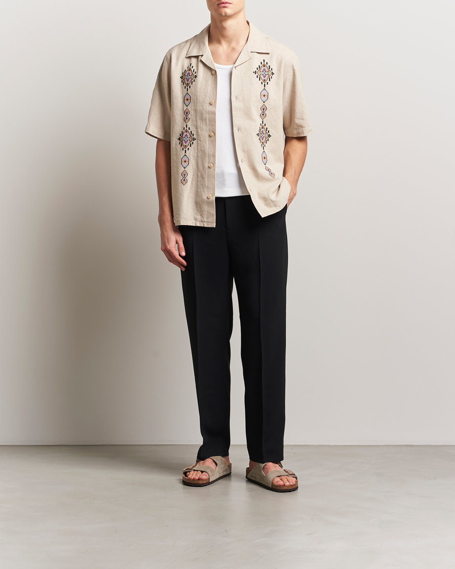 Herren | Hemden | NN07 | Ole Printed Short Sleeve Shirt Oat